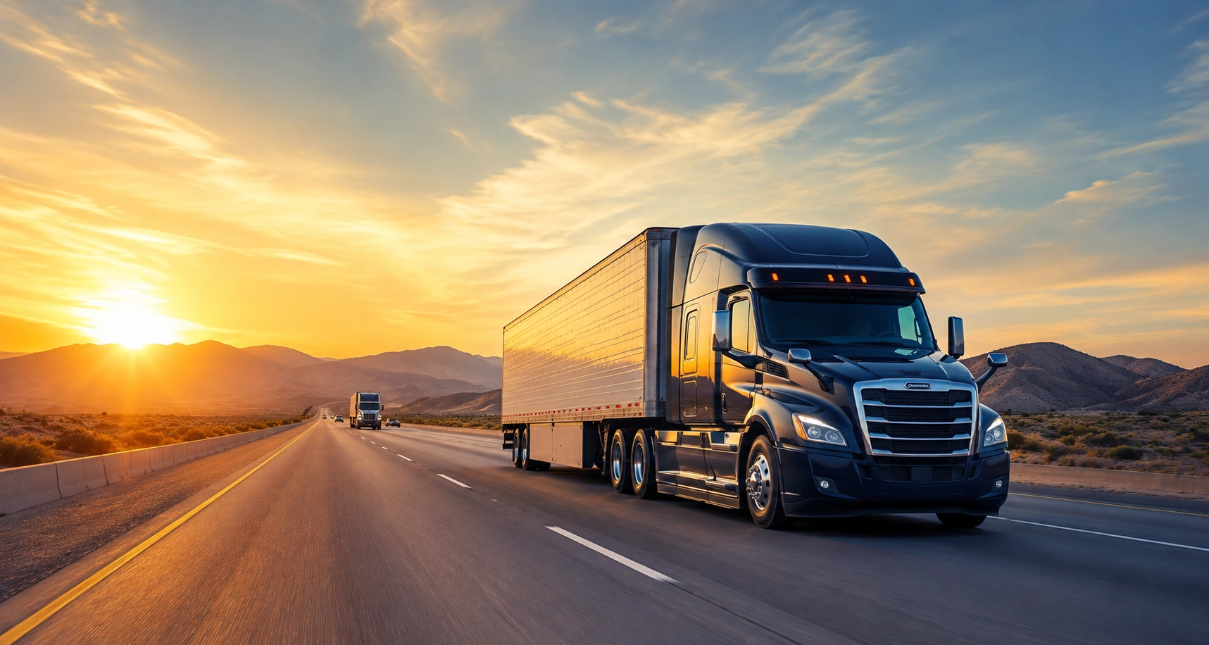 Highway freight trucking services banner image